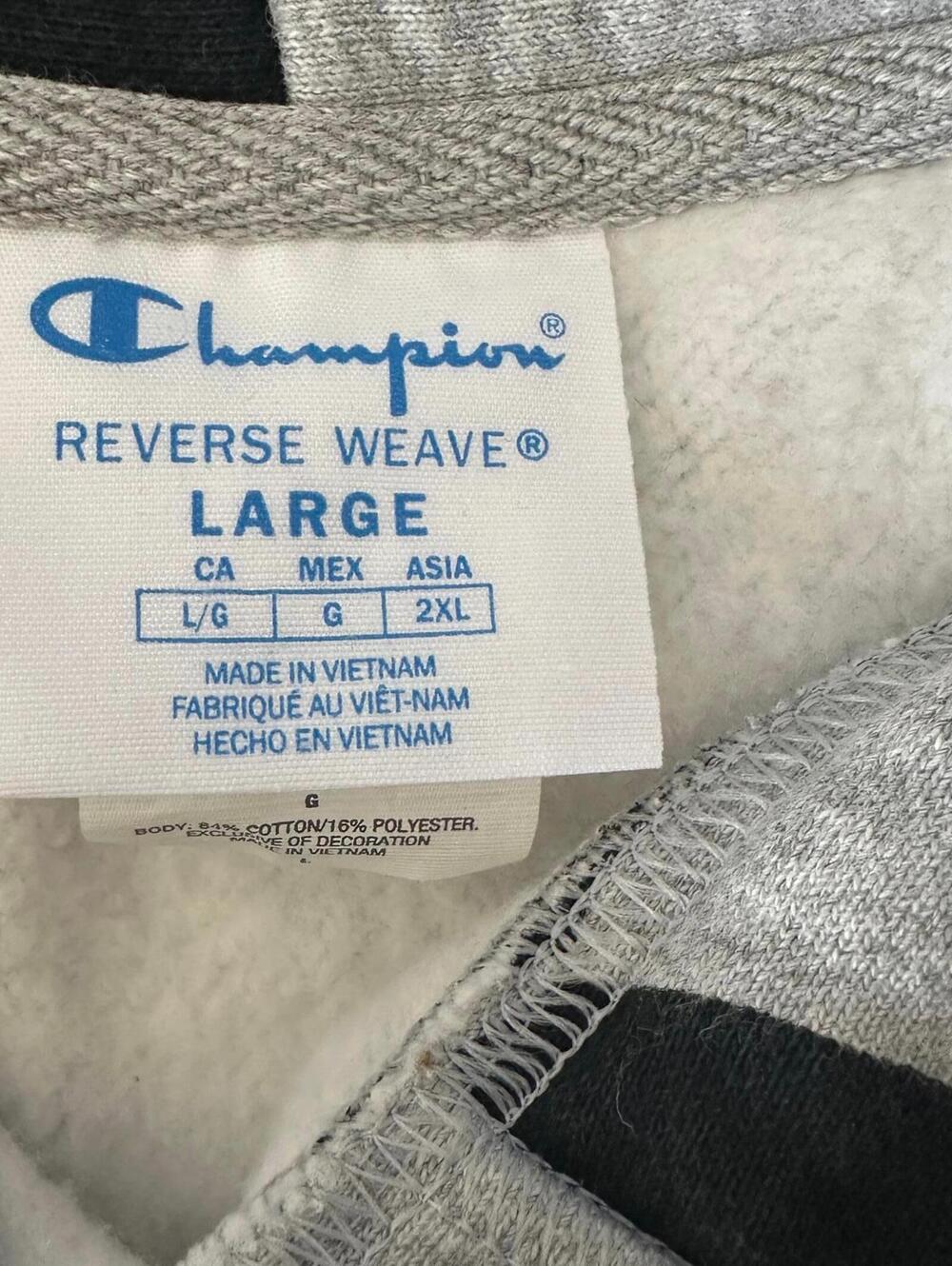 VTG Champion Men's Heavy Gray Camo Hoodie Reverse Weave - Large - Picture 2 of 8